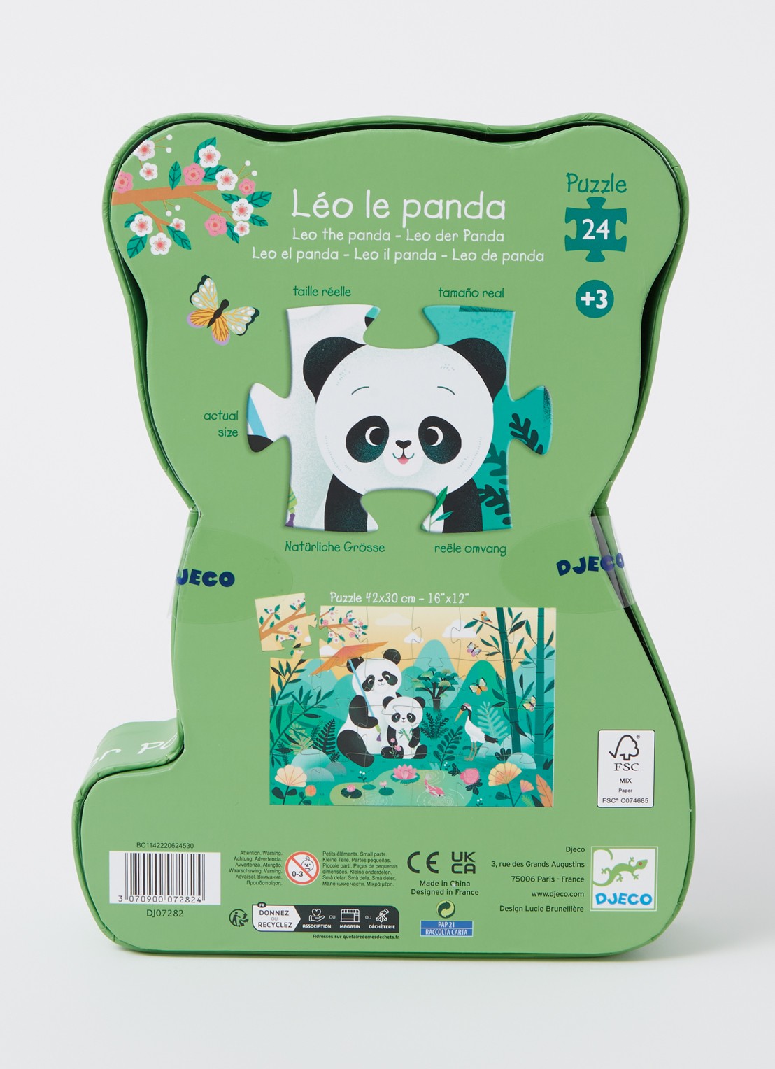 Djeco Leo de Panda legpuzzel 24 stukjes - voorkant 2 multicolor