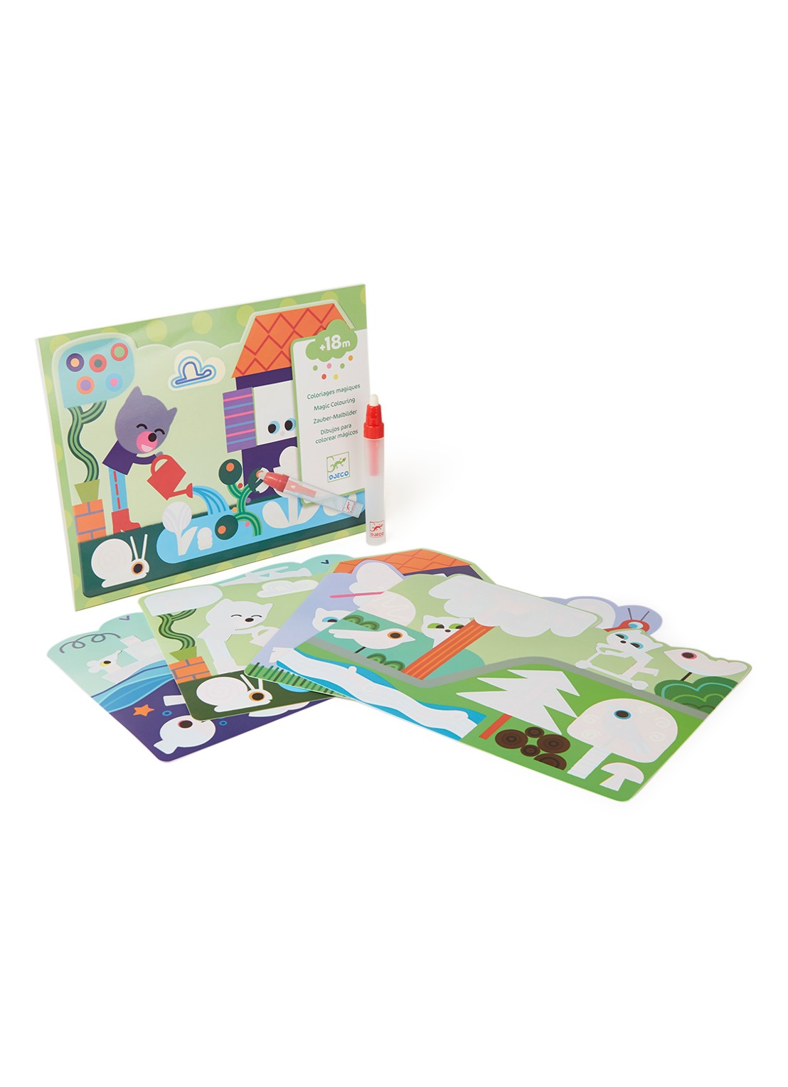 Djeco Magic Colouring Le Jardin knutselboek - voorkant groen
