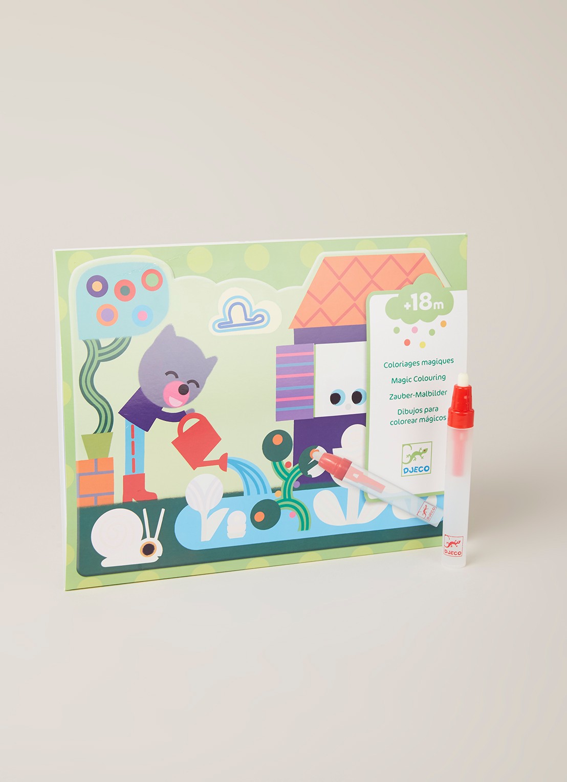 Djeco Magic Colouring Le Jardin knutselboek - voorkant 2 groen