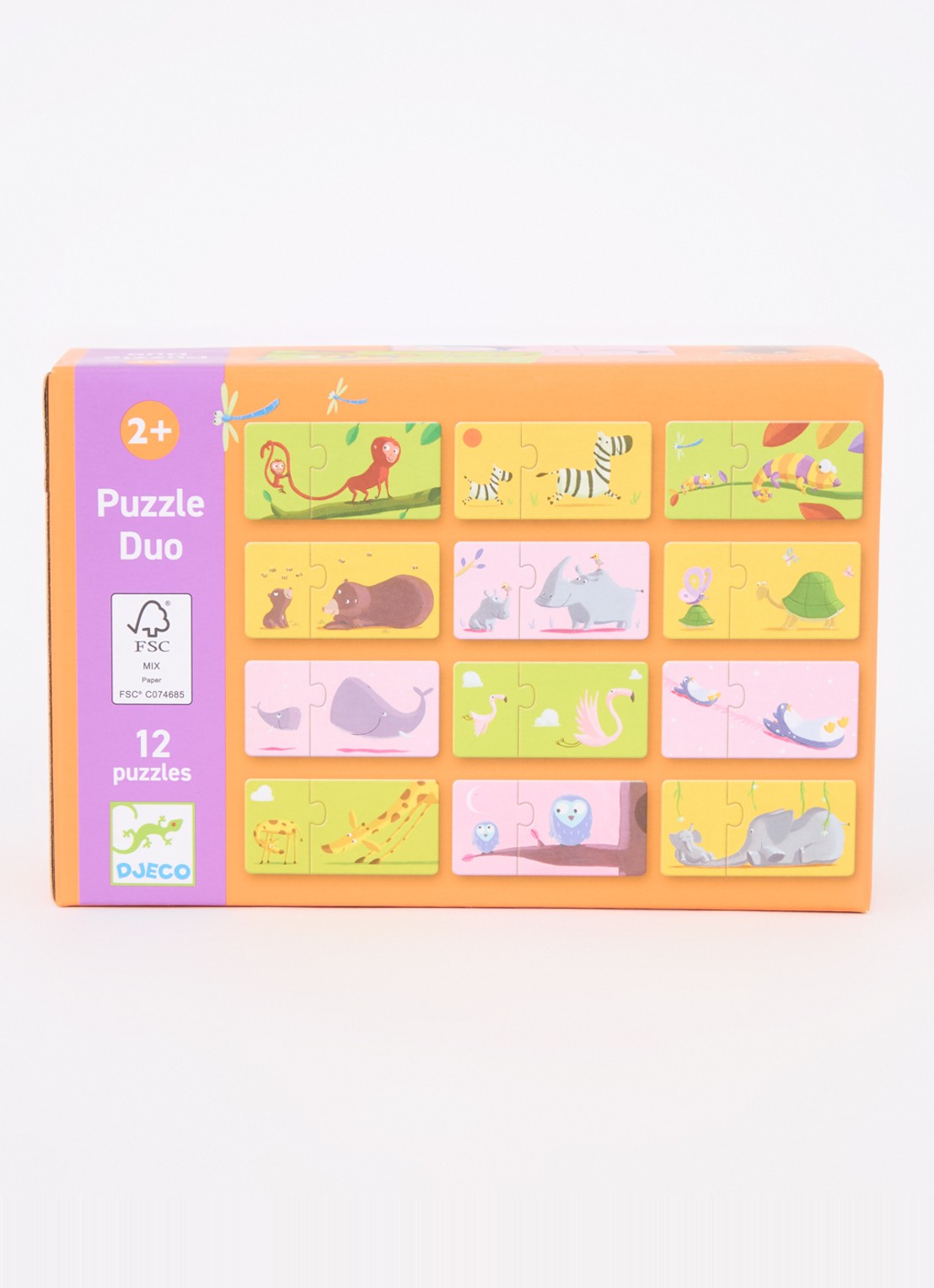 Djeco Mama & Baby duo-puzzel 24 stukjes - voorkant 2 orange