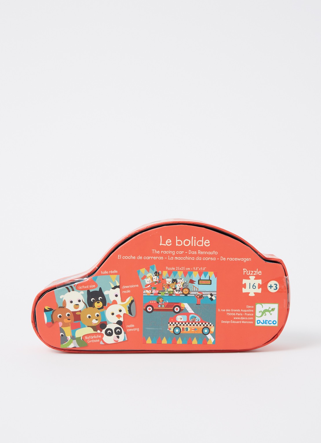 Djeco Race Auto legpuzzel 16 stukjes - voorkant 2 multicolor