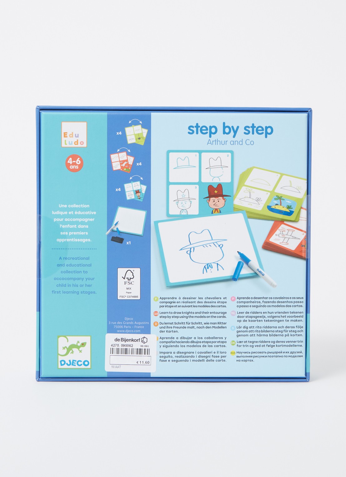 Djeco Step by Step Arthur and Co tekenset - voorkant 2 blauw