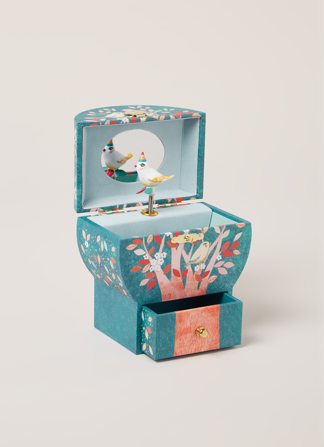 Djeco Vogel muziekdoosje voor sieraden - voorkant 2 blauw