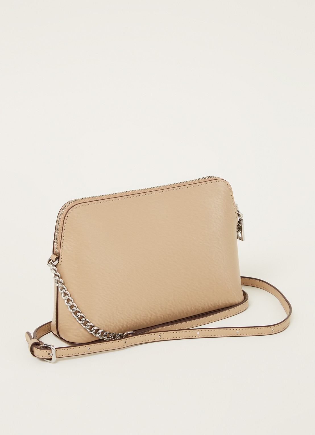 DKNY Bryant Dome crossbodytas van leer - achterkant 2 beige