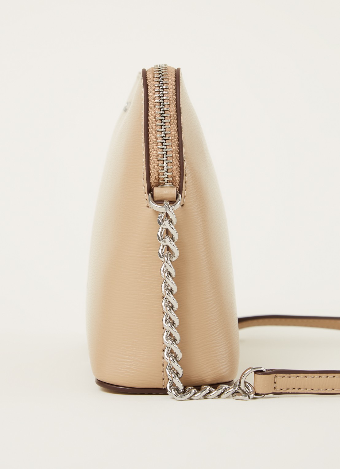 DKNY Bryant Dome crossbodytas van leer - detail 4 beige