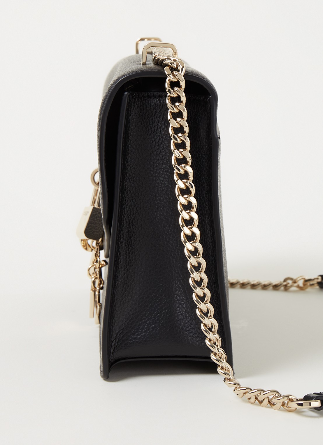 DKNY Elissa Large schoudertas van leer - detail 2 zwart