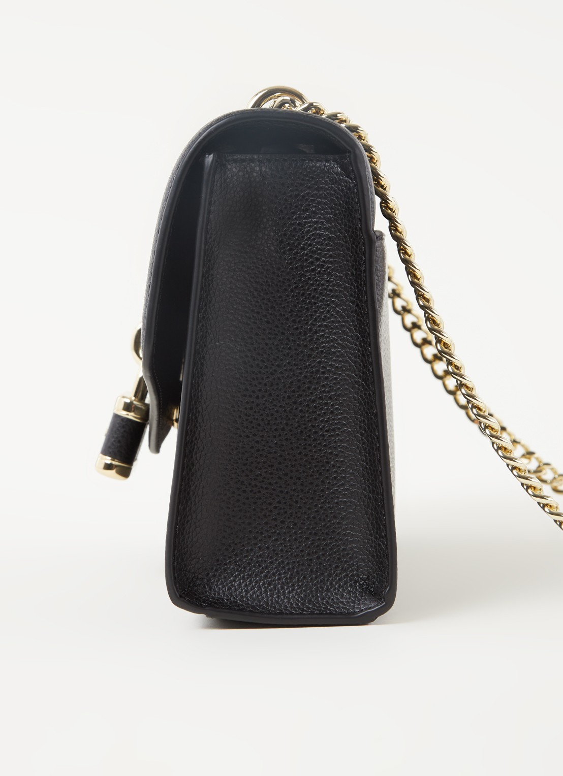 DKNY Pebble schoudertas van leer - detail 3 zwart