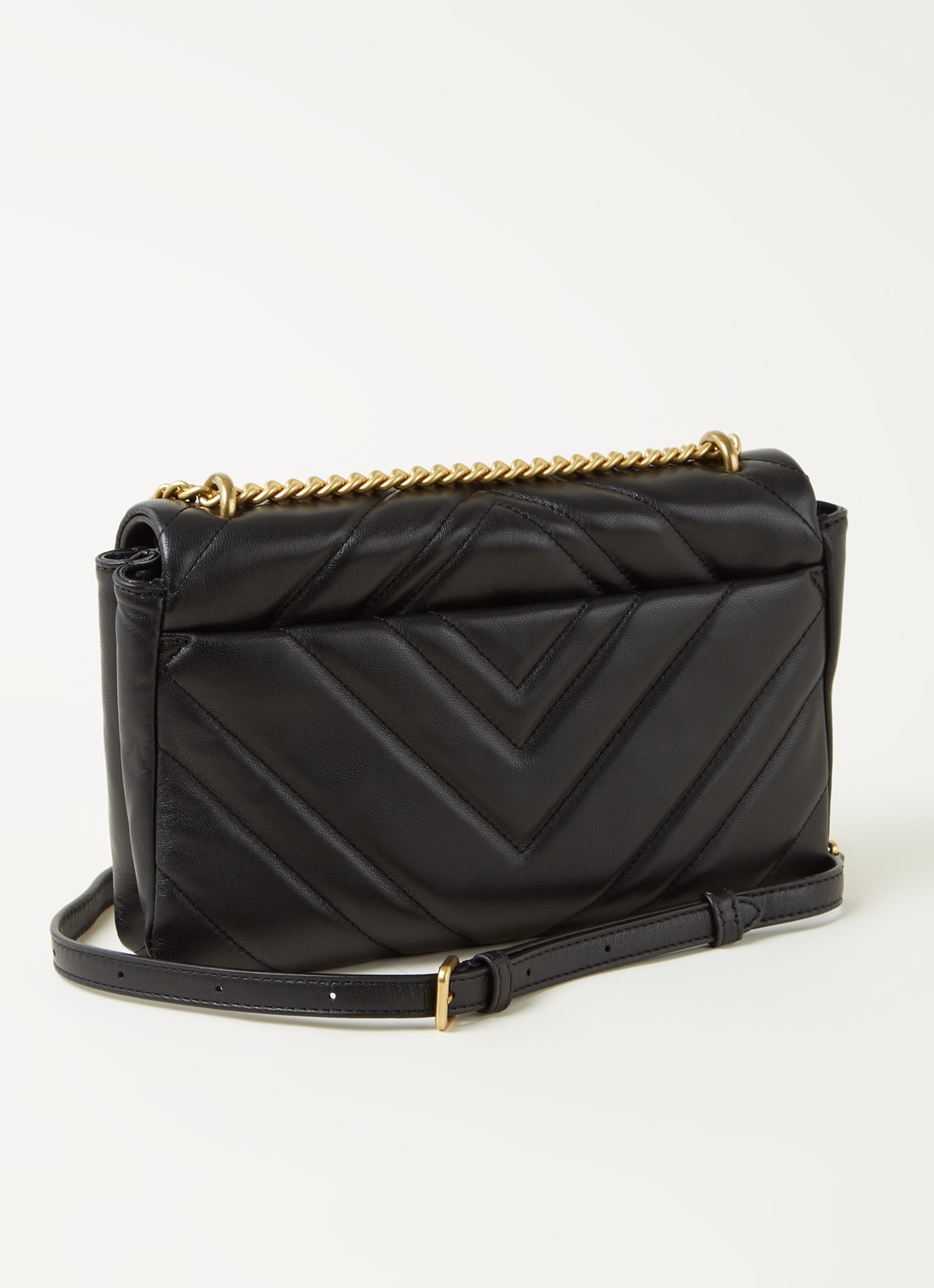 DKNY Vivian crossbodytas van leer - achterkant zwart