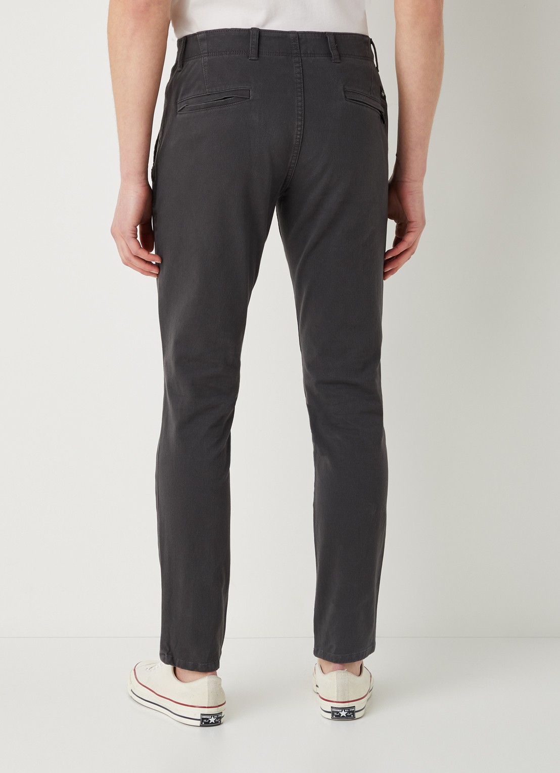 Dockers Alpha skinny fit chino met steekzakken  - achterkant 3 antraciet