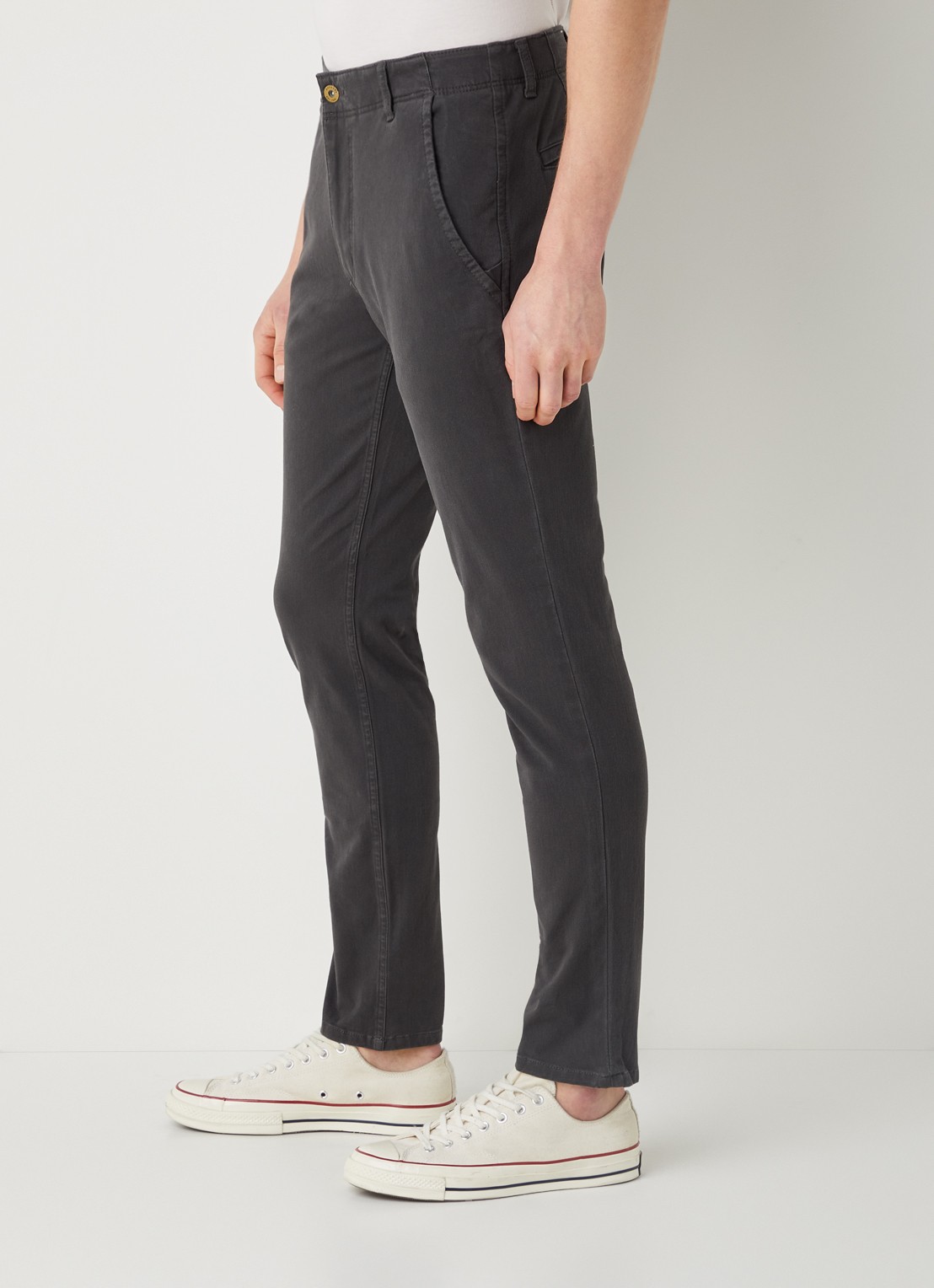 Dockers Alpha skinny fit chino met steekzakken  - detail 2 antraciet