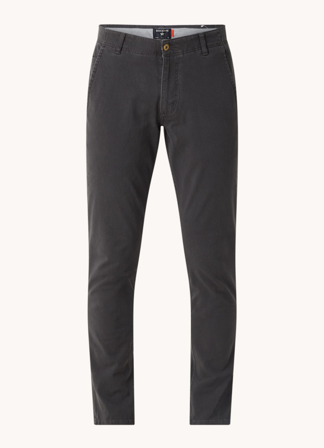 Dockers Alpha skinny fit chino met steekzakken  - voorkant 4 antraciet