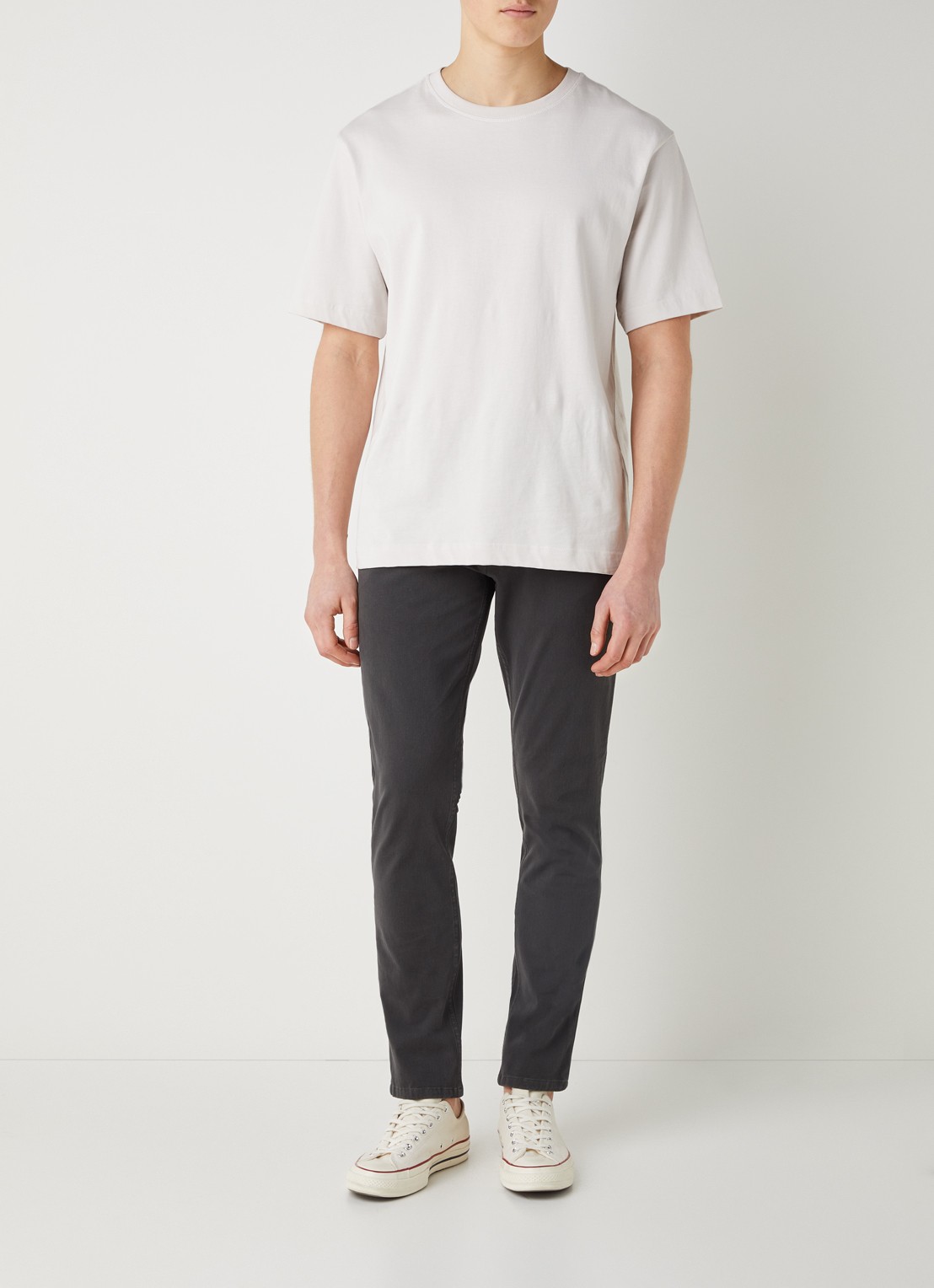 Dockers Alpha skinny fit chino met steekzakken  - voorkant 5 antraciet