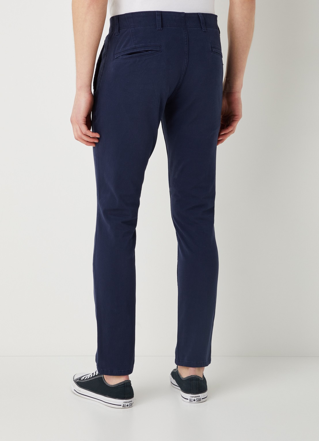 Dockers Alpha skinny fit chino met steekzakken  - achterkant donkerblauw