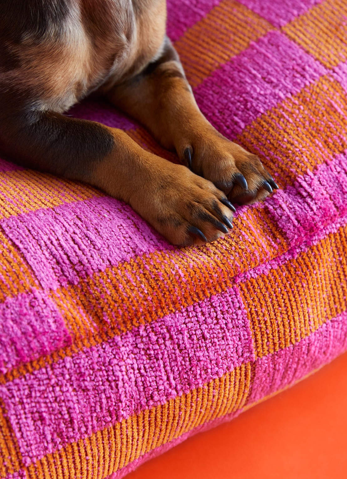 DOGGUO Block L hondenmand 105 x 65 cm  - detail roze