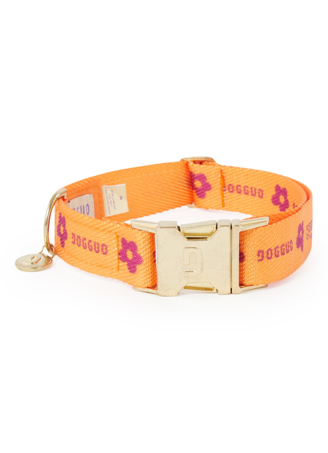 DOGGUO Flower collar M halsband voor honden 36 x 52 cm - voorkant 6 orange