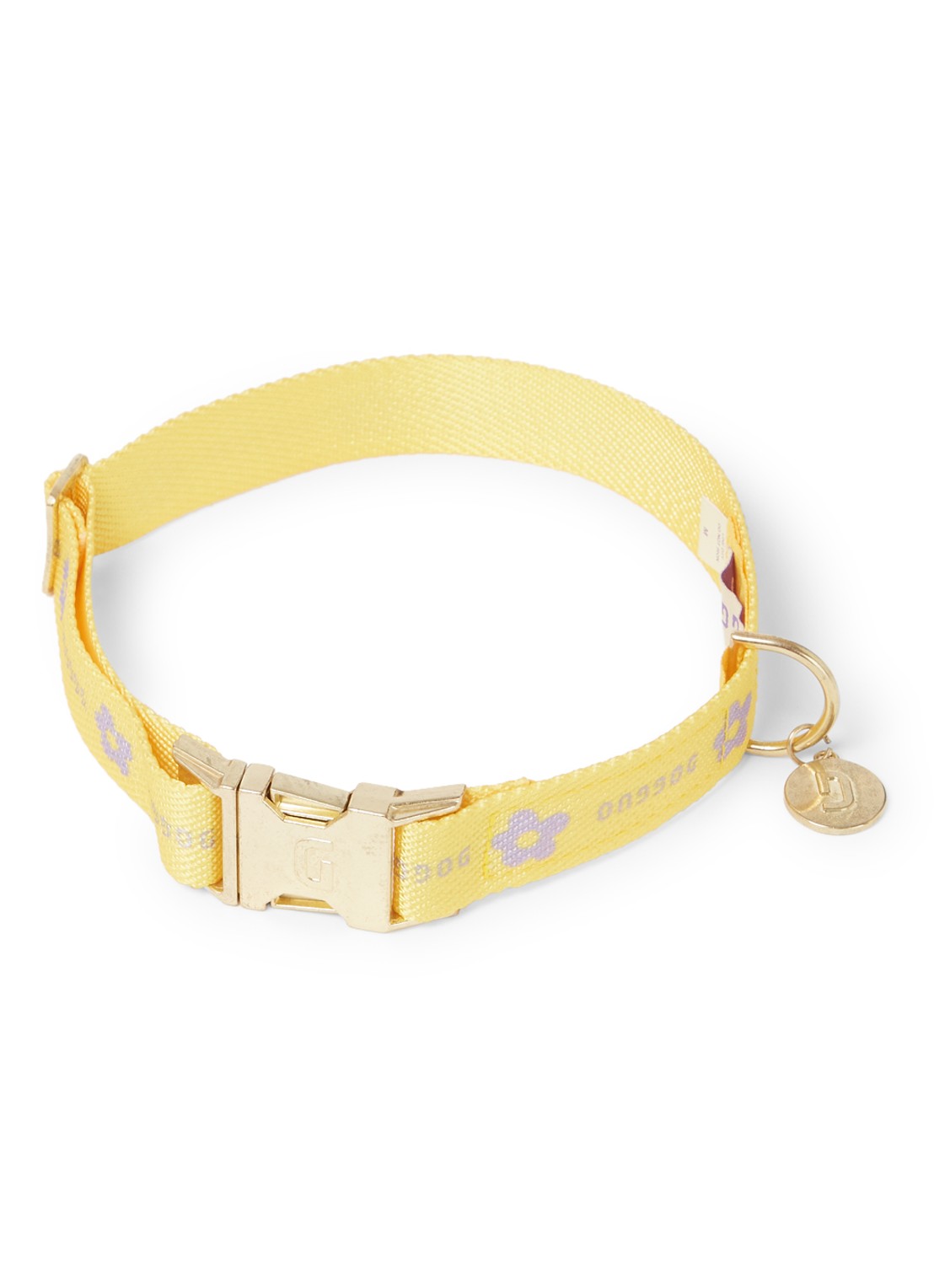DOGGUO Flower collar M halsband voor honden 36 x 52 cm - voorkant geel