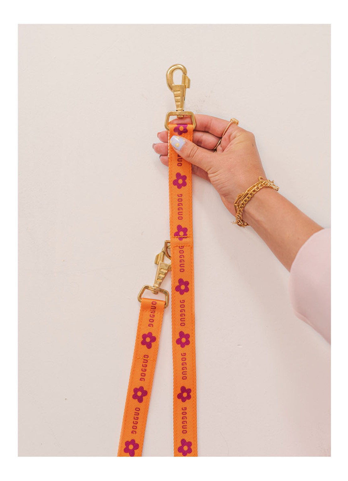 DOGGUO Flower leash hondenriem 200 cm - detail 5 orange