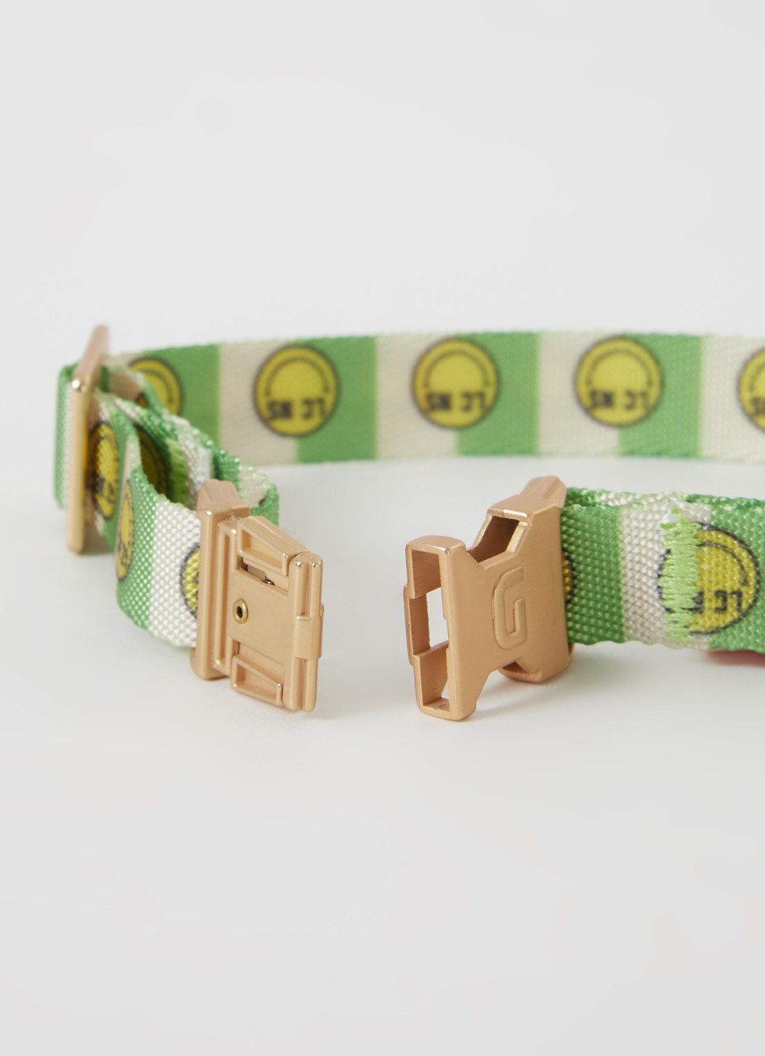 DOGGUO Smiley collar XS halsband voor honden 22 - 36 cm - detail 2 groen