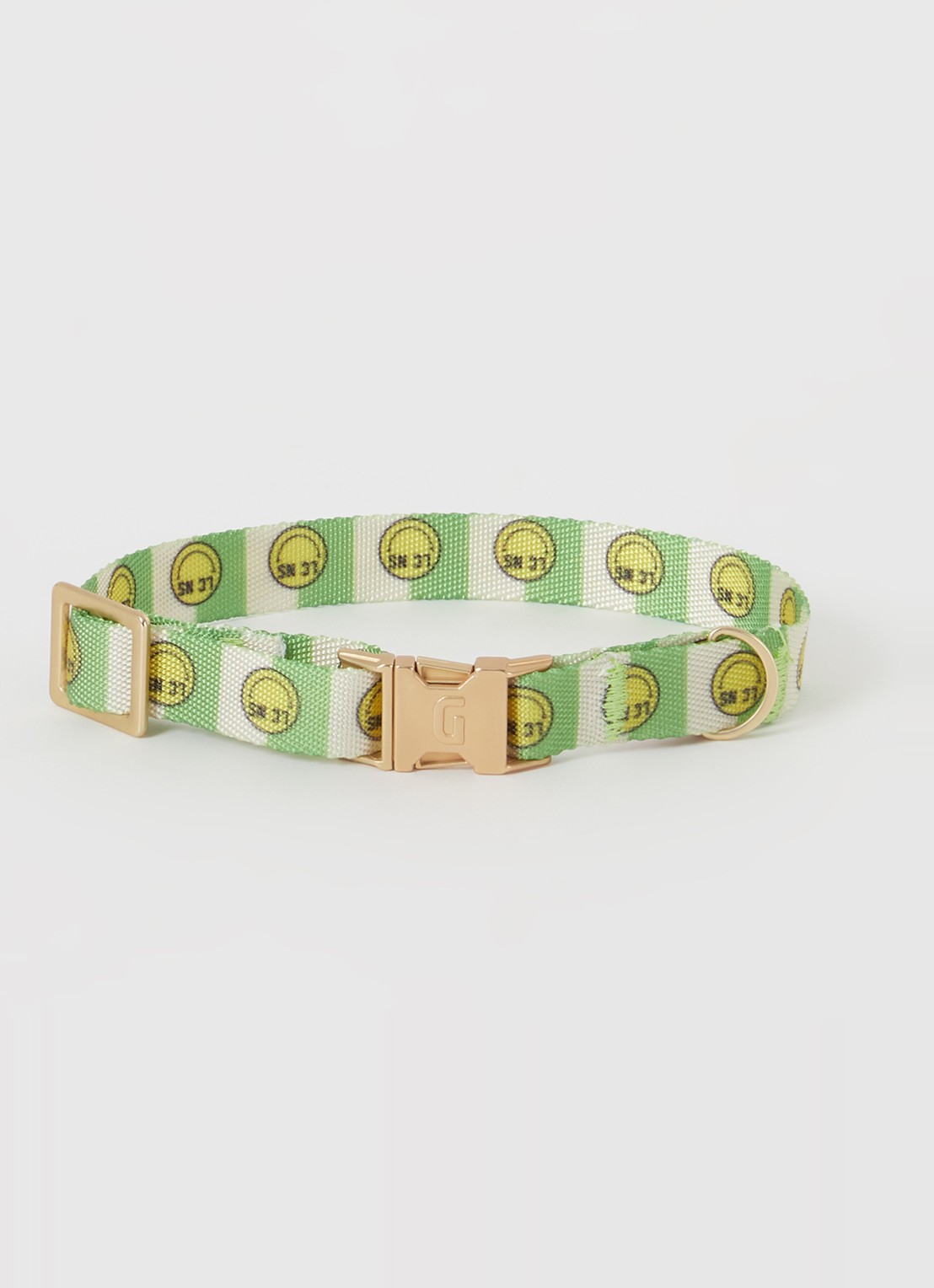 DOGGUO Smiley collar XS halsband voor honden 22 - 36 cm - voorkant groen