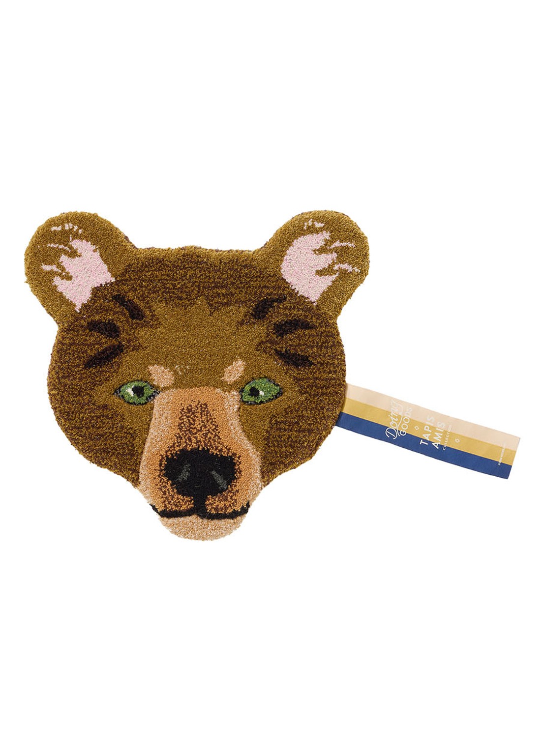 Doing Goods Archie Geruite Beer Dierenkop hanger - voorkant bruin