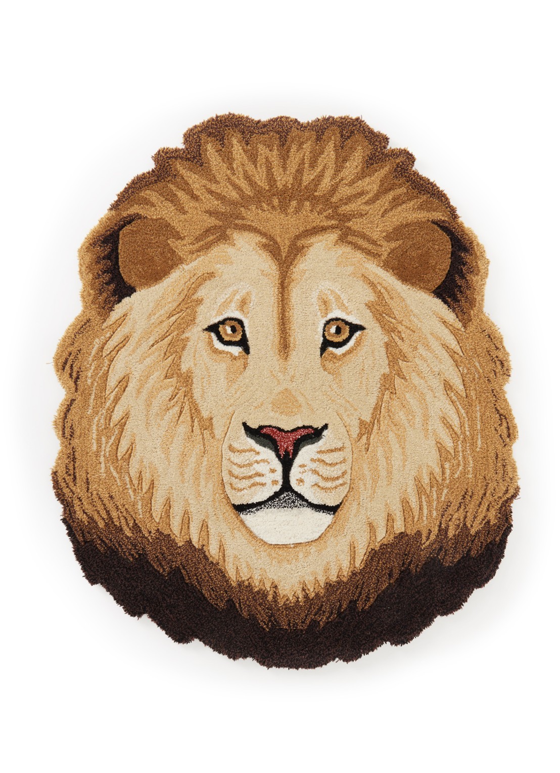 Doing Goods Ari Lion Head vloerkleed 95 x 113 cm - voorkant 3 lichtbruin