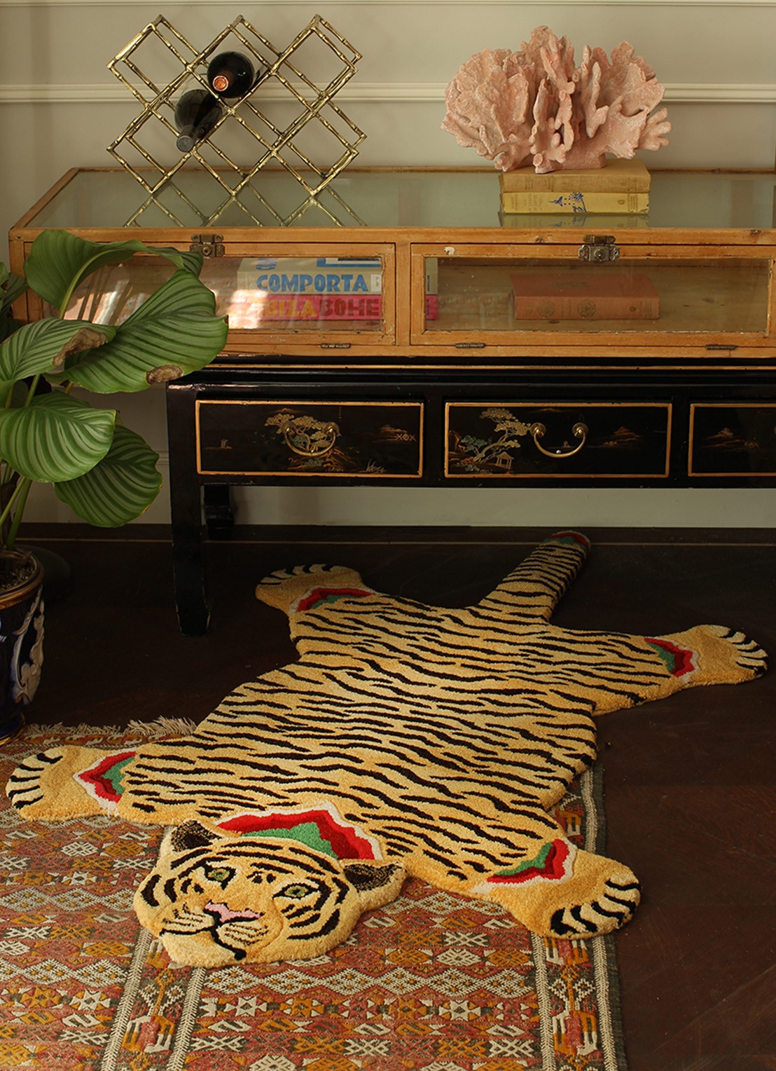 Doing Goods Babul Bombay Tiger vloerkleed - detail 5 orange