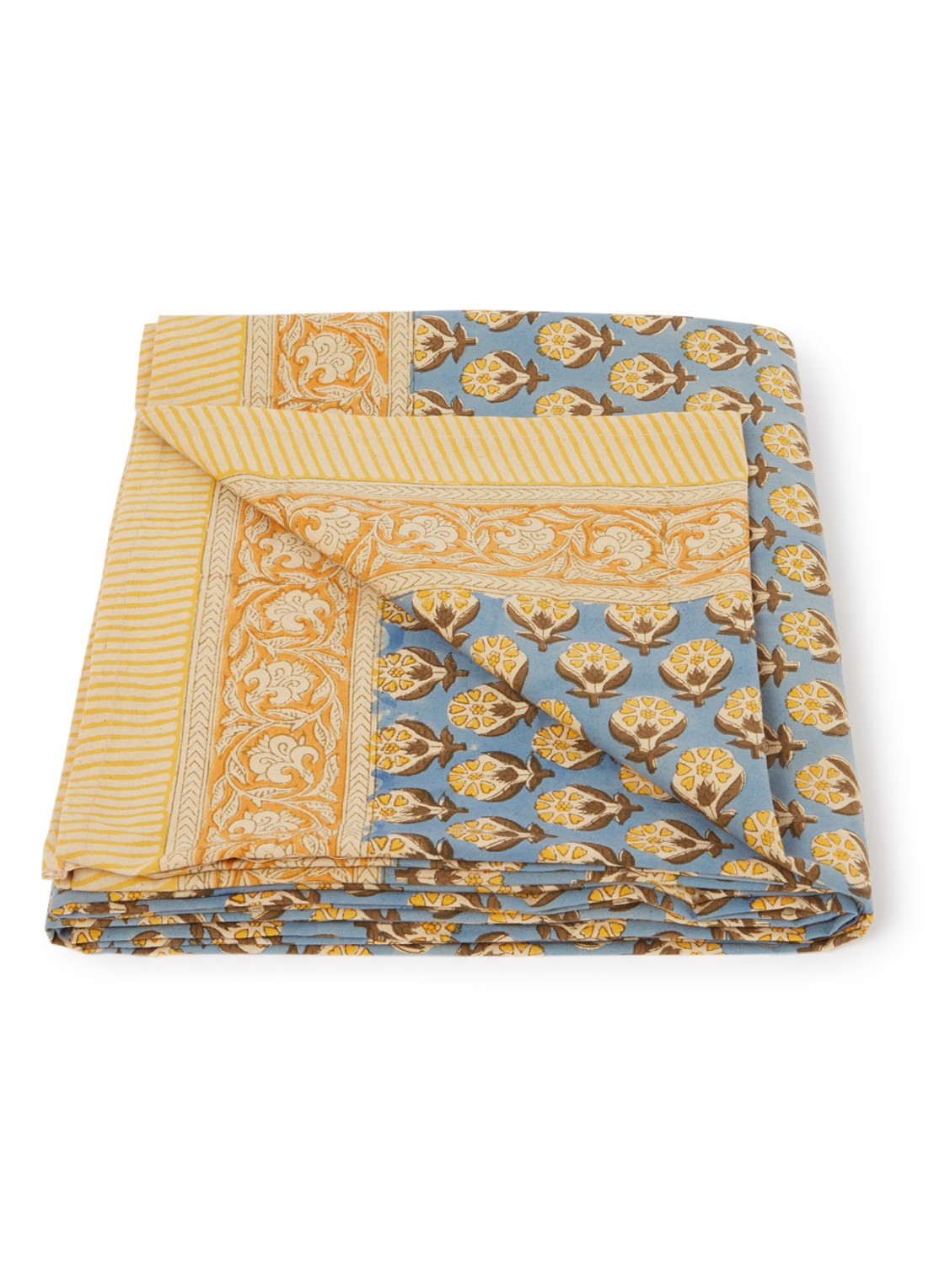 Doing Goods Blue Emma plaid 240 x 280 cm - voorkant blauwgrijs