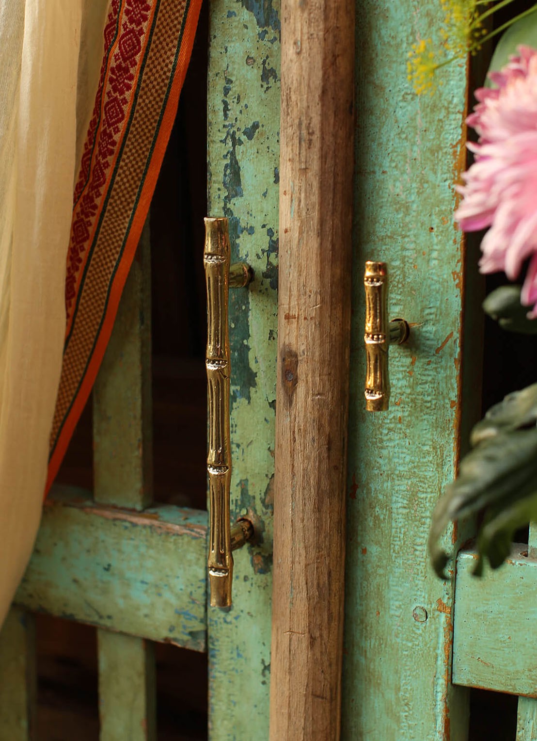 Doing Goods Bodhi Bamboo deurknop - voorkant 3 messing