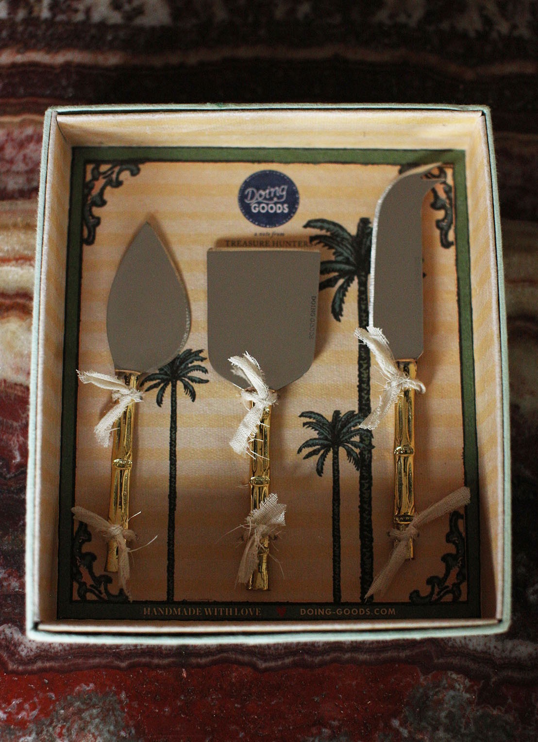 Doing Goods Bodhi Bamboo kaasmes set van 3 in giftbox - detail 4 brons
