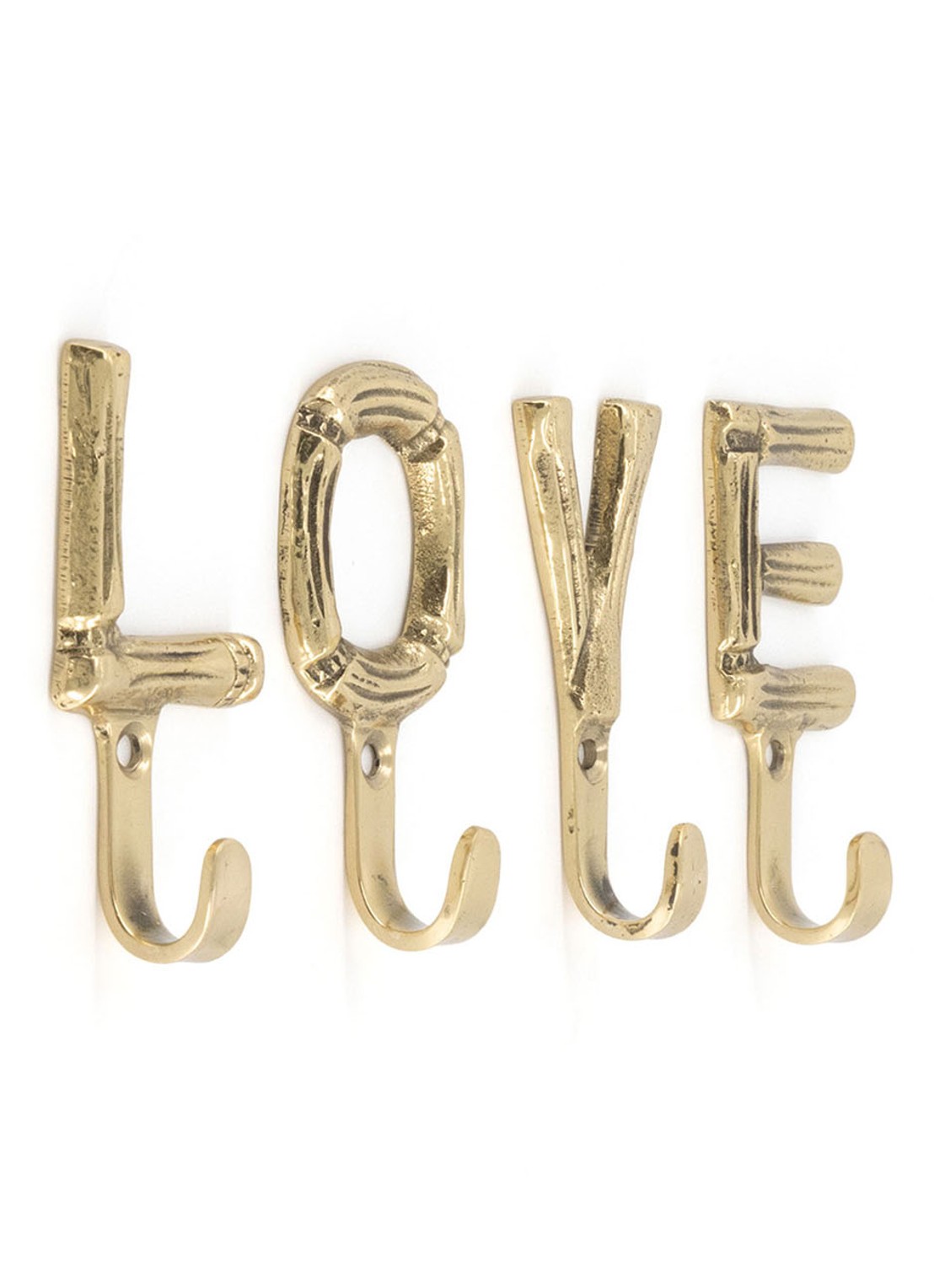 Doing Goods Bodhi Bamboo Love kapstokhaak set van 4 - voorkant 2 messing