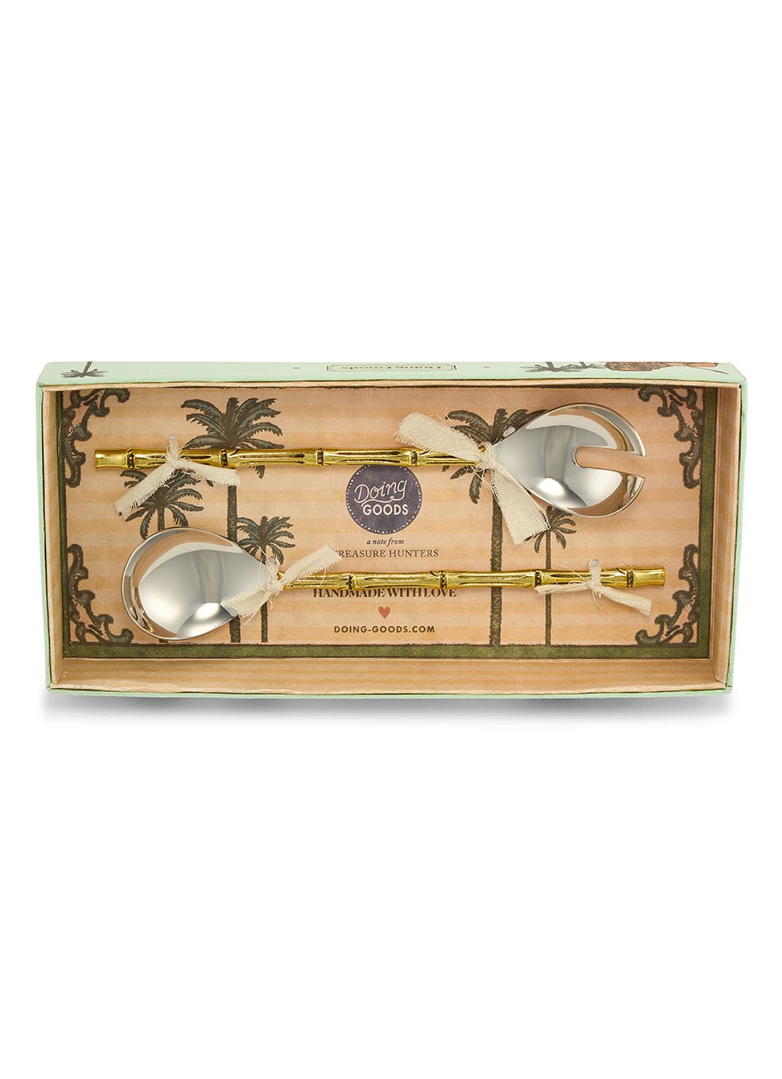 Doing Goods Bodhi Bamboo saladebestek set van 2 in giftbox - achterkant 3 brons