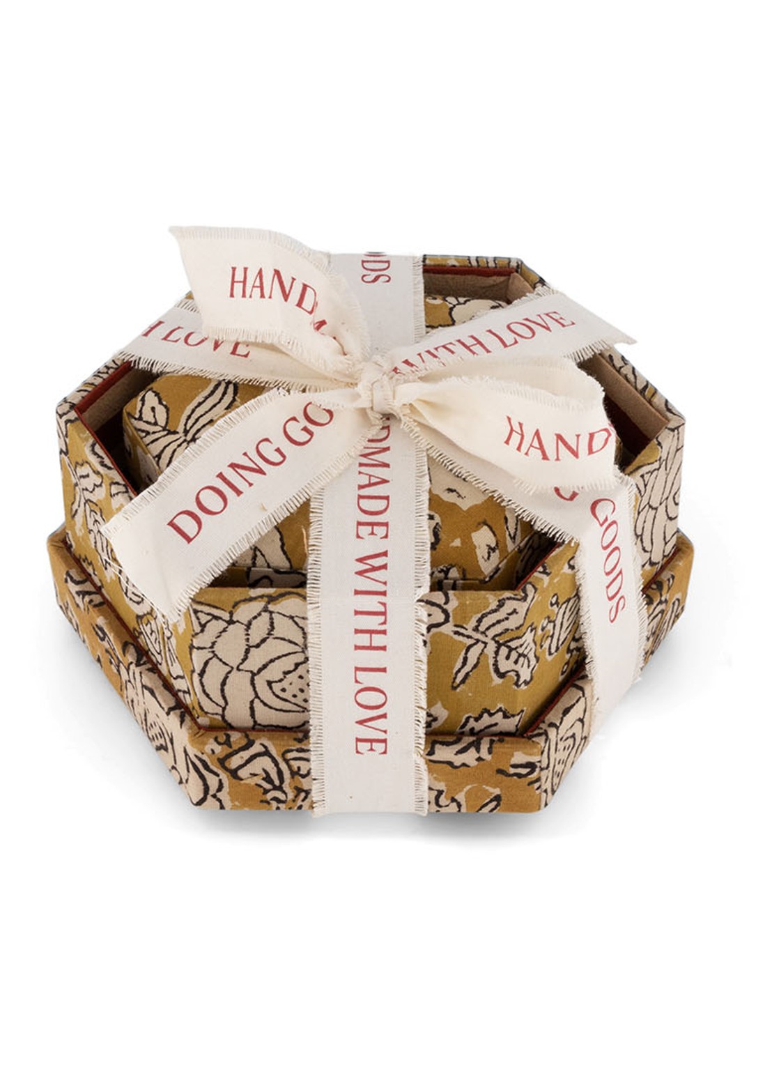 Doing Goods Botanical doos set van 2 - achterkant 4 donkergeel