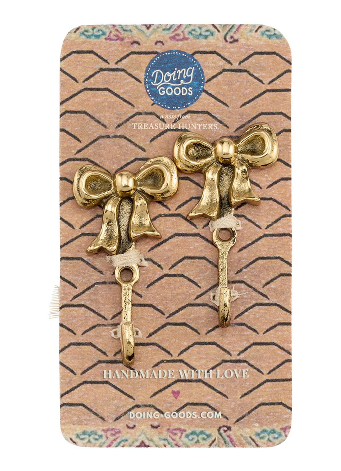 Doing Goods Bowie Bow wandhaak set van 2  - achterkant goud