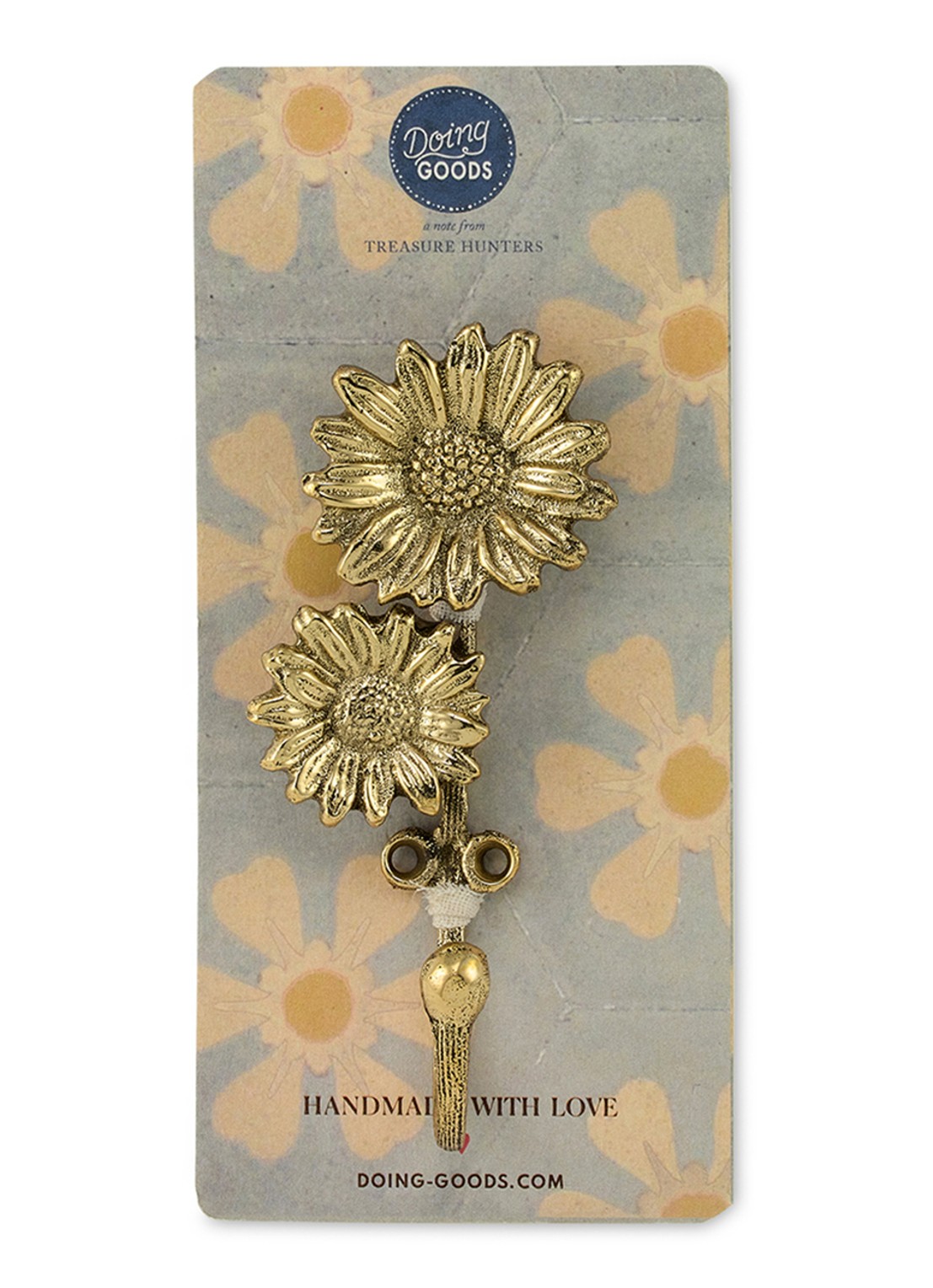 Doing Goods Breezy Double Daisy wandhaak 12 cm - detail 4 goud