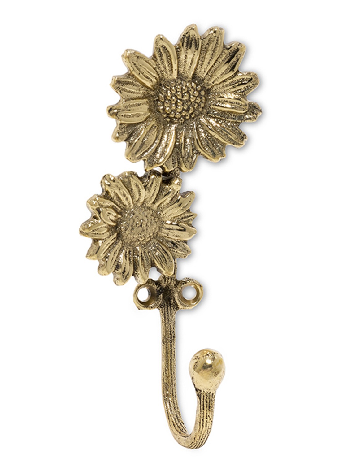 Doing Goods Breezy Double Daisy wandhaak 12 cm - voorkant goud