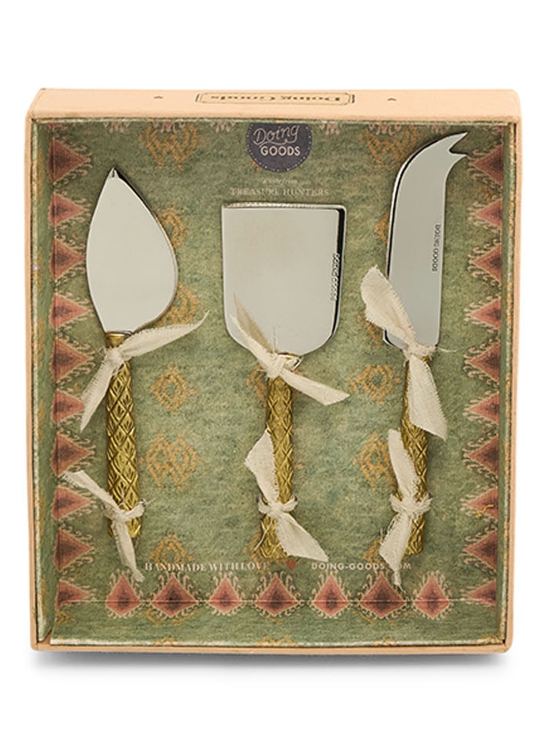 Doing Goods Chameli kaasmes set van 3 in giftbox - achterkant 3 brons