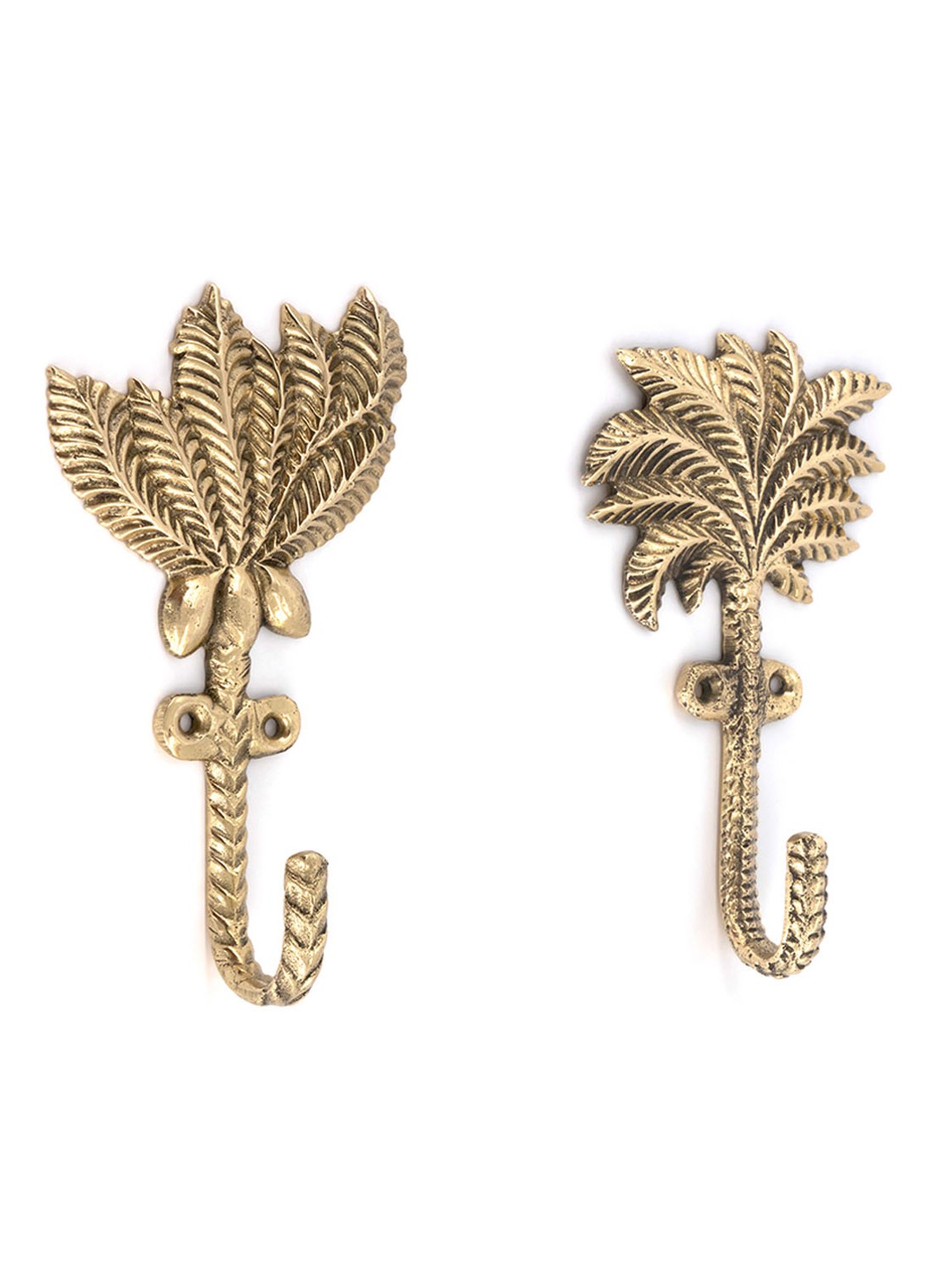 Doing Goods Devi Palmtree wandhaak set van 2  - voorkant goud
