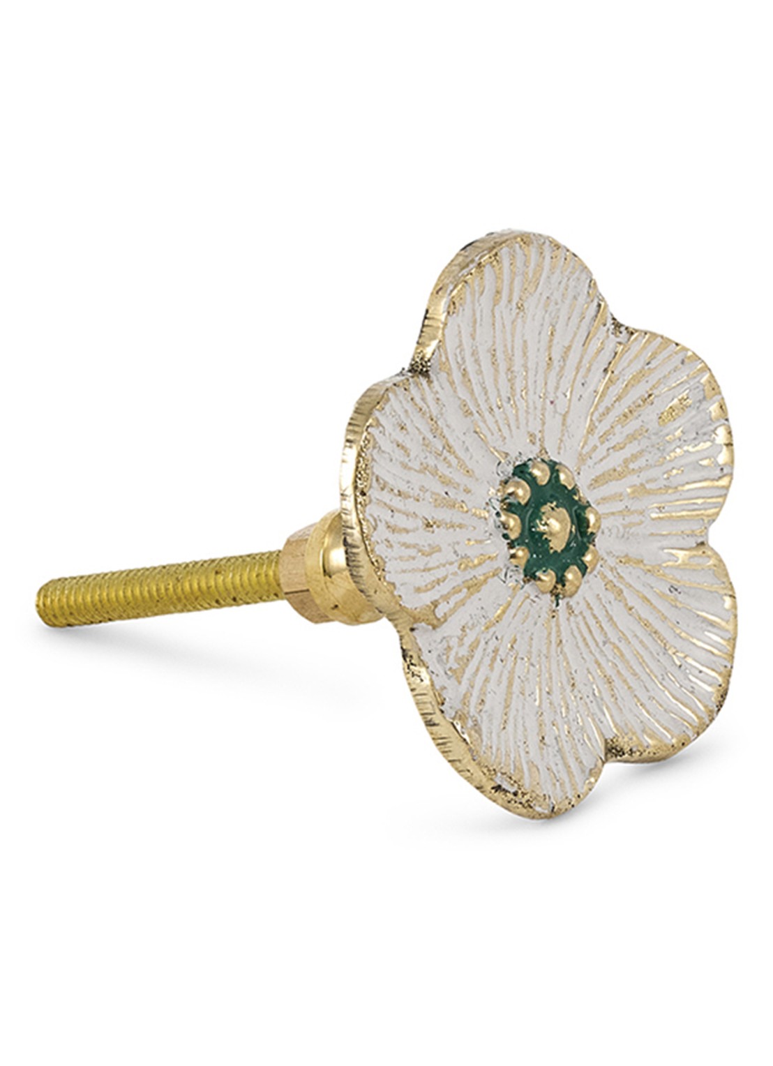Doing Goods Faye Flower deur- en kastknop 5 cm - voorkant wit