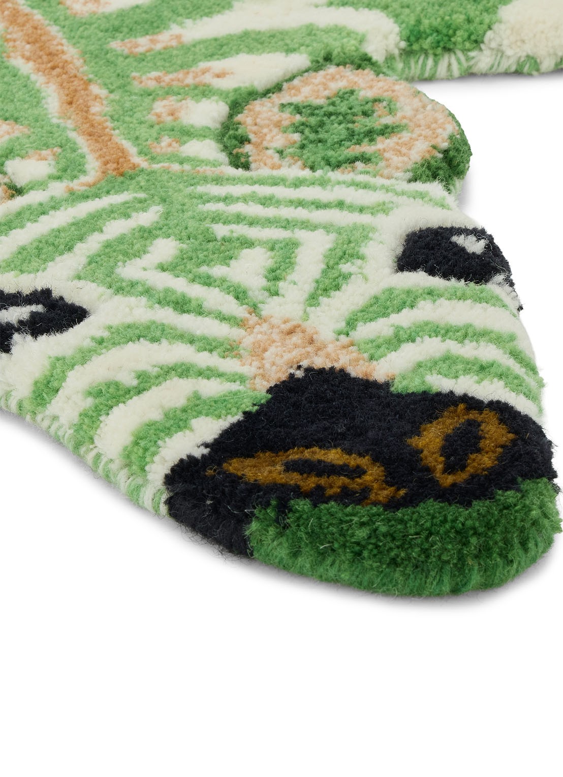 Doing Goods Grassy Zebra vloerkleed 106 x 66 cm - achterkant groen