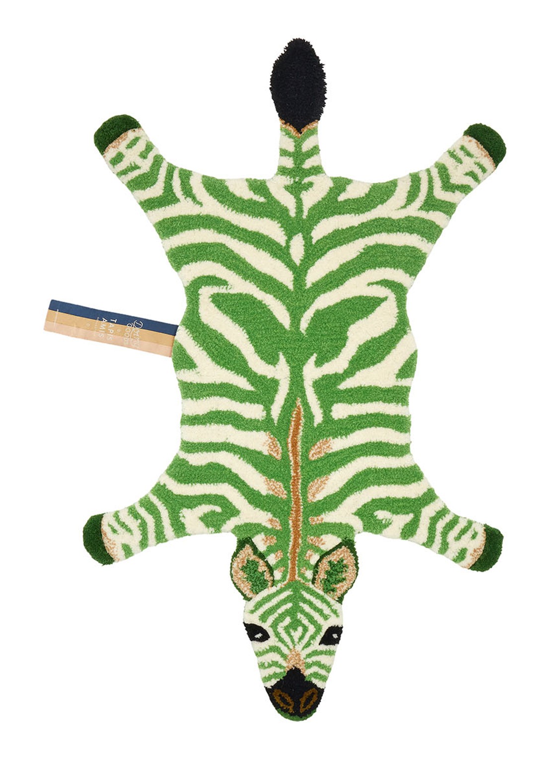 Doing Goods Grassy Zebra vloerkleed 106 x 66 cm - voorkant 2 groen