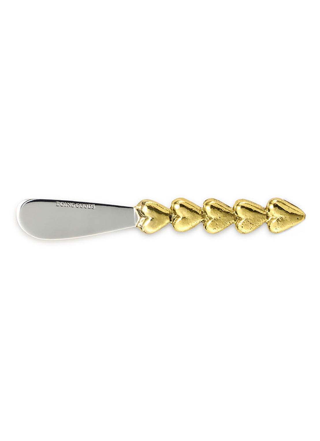 Doing Goods Holly Heart botermes 14,5 cm - voorkant brons