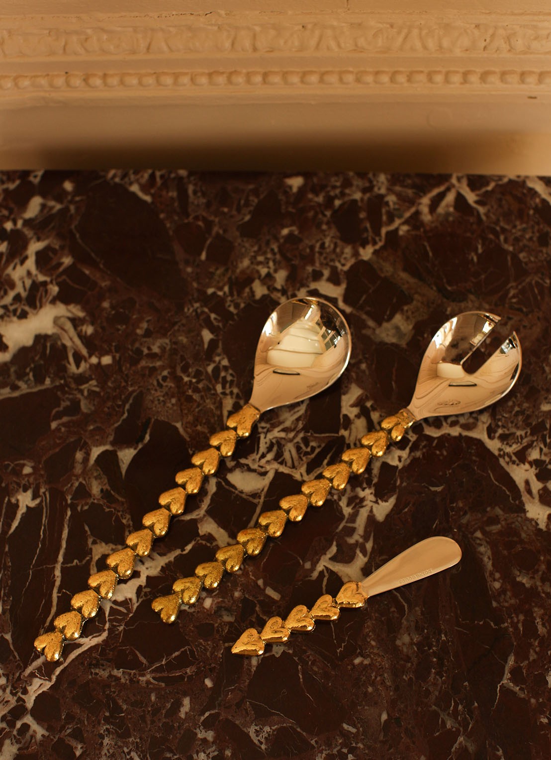 Doing Goods Holly Heart saladebestek in giftbox 2-delig - detail brons