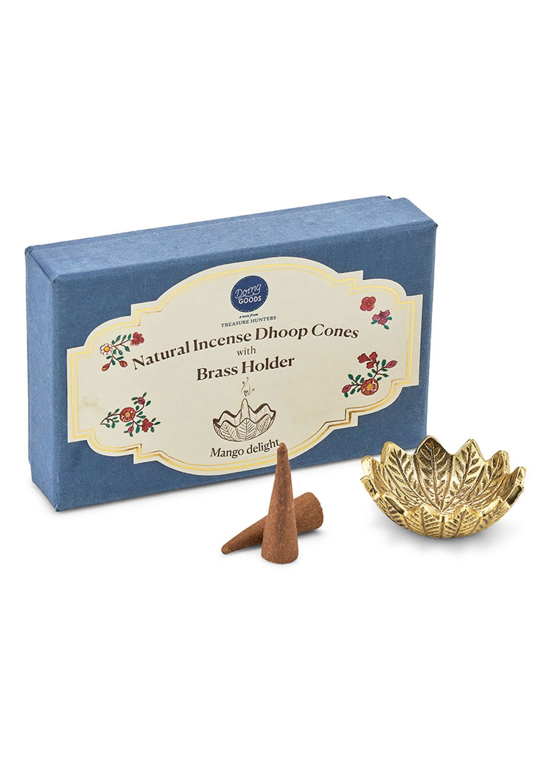 Doing Goods Incense Cones Giftset Mango - voorkant brons
