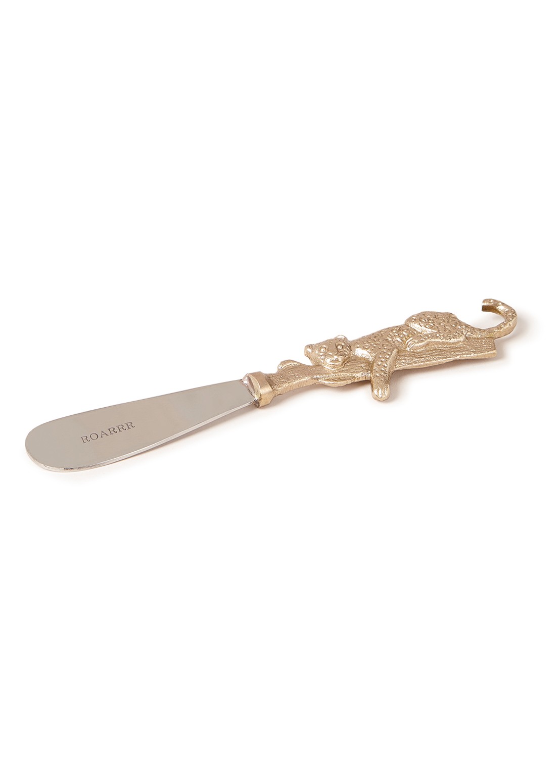 Doing Goods Jenna Leopard botermes 14,5 cm - voorkant goud