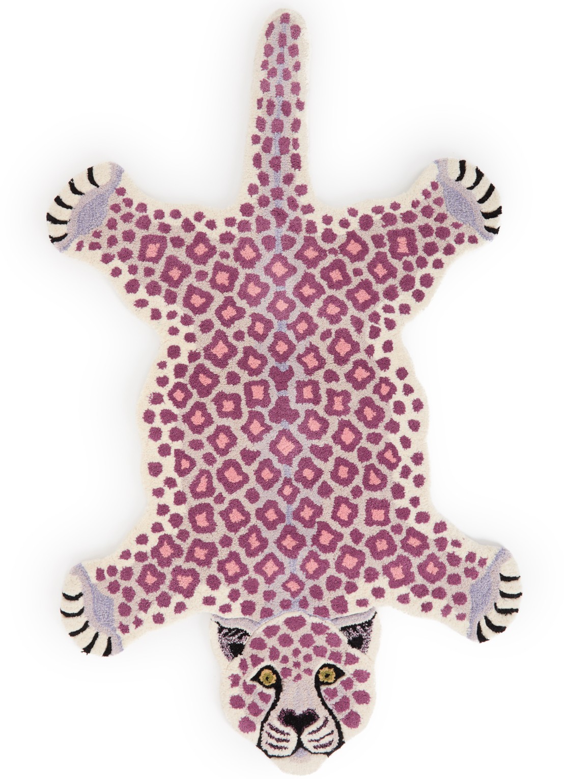 Doing Goods Lilly Leopard Large vloerkleed 155 cm x 95 cm - voorkant lila