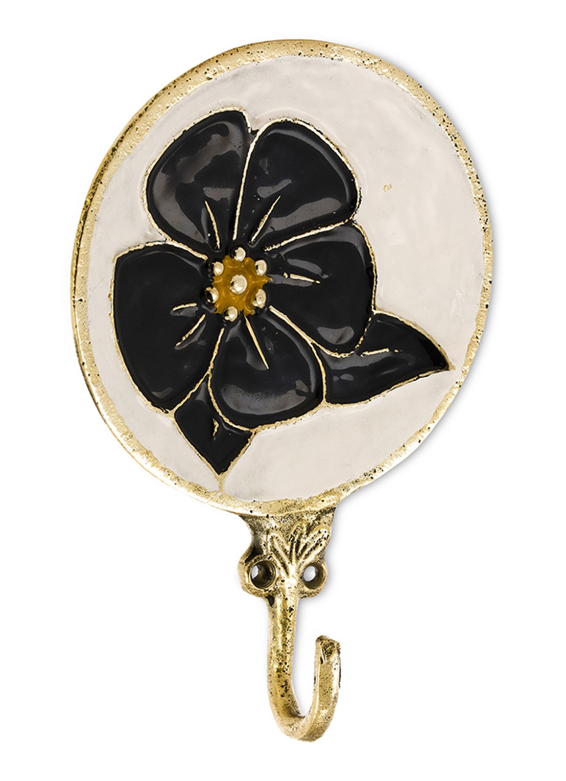 Doing Goods Lina Flower wandhaak 16,5 cm - voorkant goud