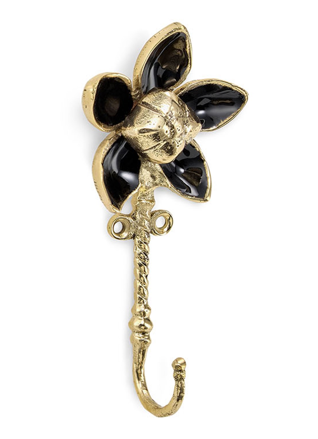 Doing Goods Liv Flower wandhaak 13 cm - voorkant 2 brons