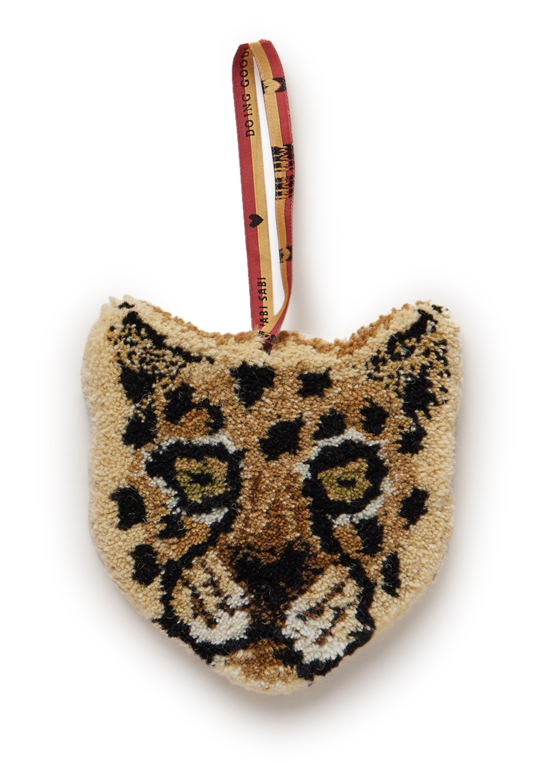 Doing Goods Loony Leopard Cub hanger 16 cm - voorkant mosterd