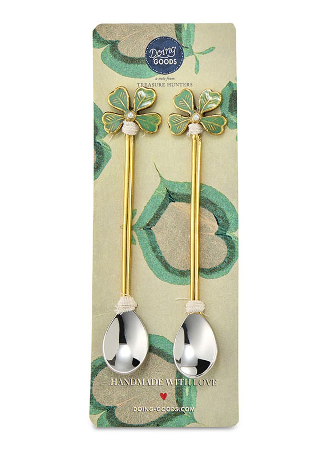 Doing Goods Lucky Clover theelepel 2-delig - achterkant 3 brons