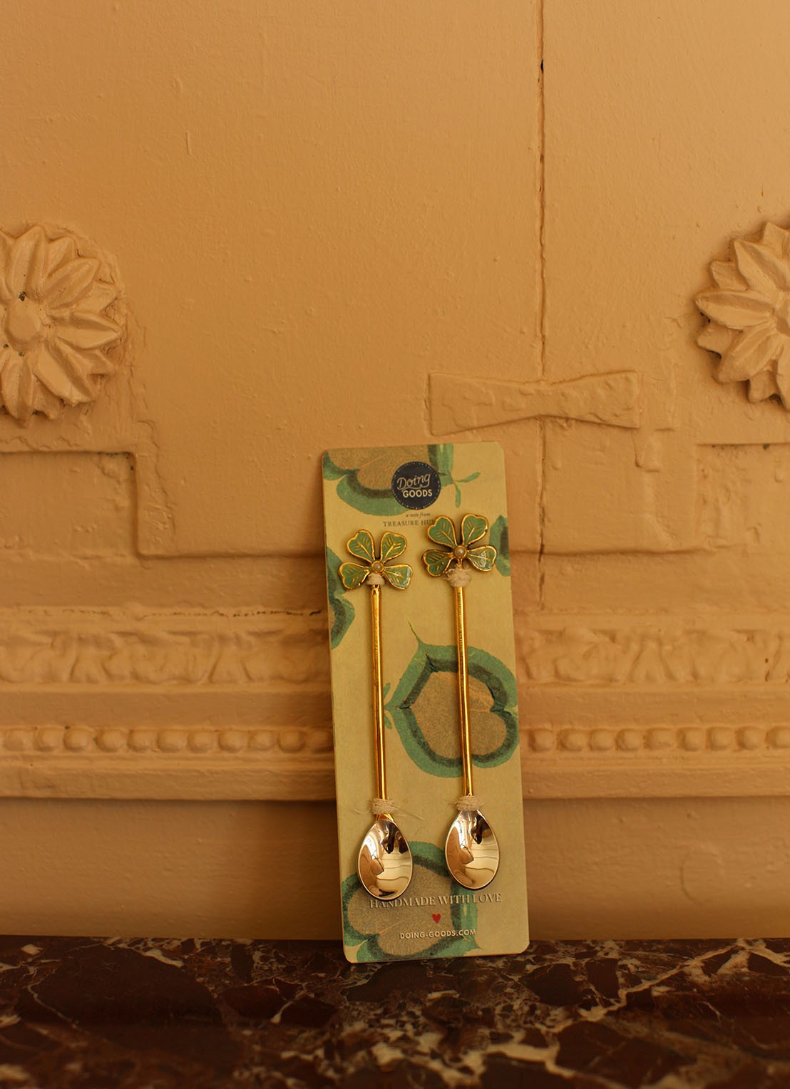 Doing Goods Lucky Clover theelepel 2-delig - detail 5 brons